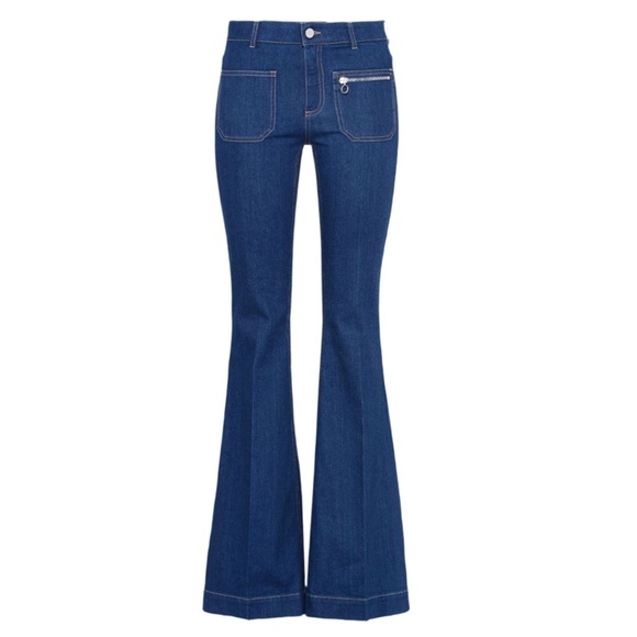 STELLA MCCARTNEY | True Blue 70s Flares High Rise Denim Jeans Pants Bellbottoms - Picture 2 of 15